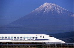 Le Shinkansen au mont Fuji